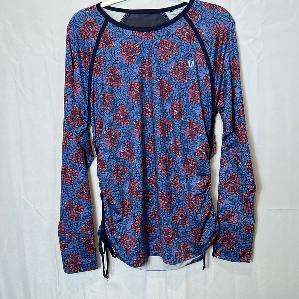 Eleven by V Williams XL Athletic Shirt Thumbholes Mesh Navy back Cinch Sides